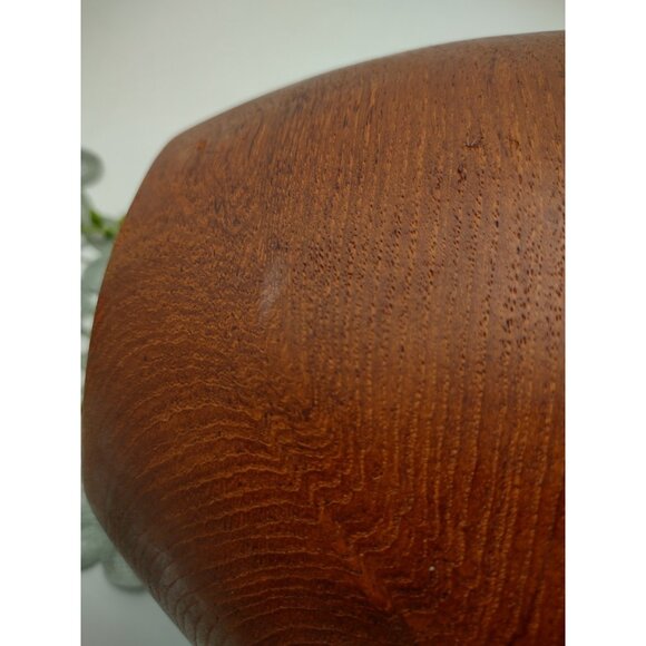 Vintage MCM Teak Wood Salad Serving Bowl, with Wood & Steel Tongs, READ - Picture 15 of 17